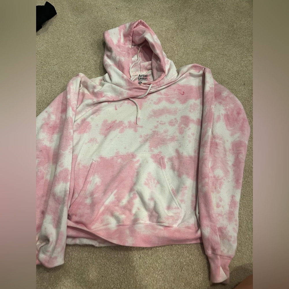 Pink and white sweatshirt